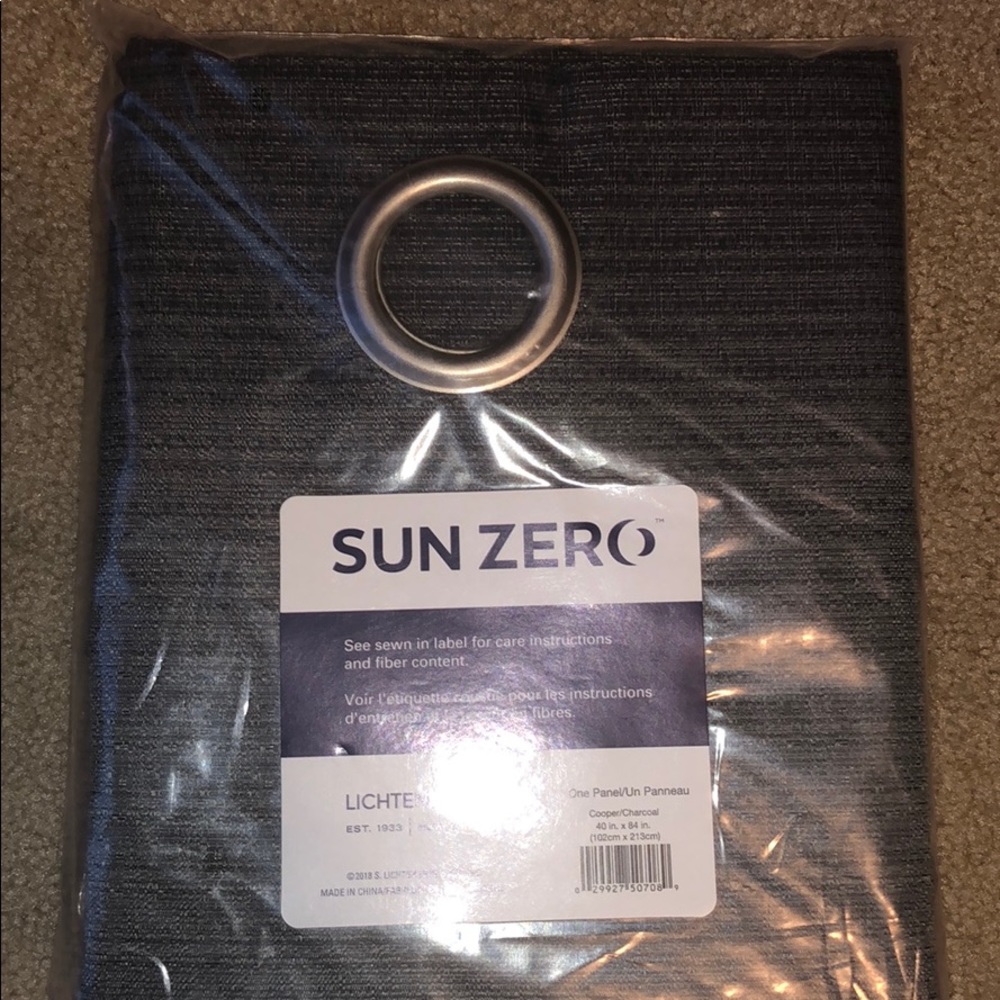 Copper/Charcoal Sun Zero Curtain Panels